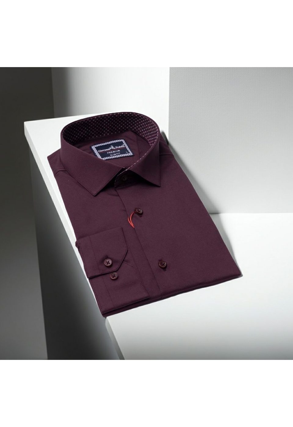Slim Fit Uzun Kol Düz Renk Saten Erkek Gömlek 3GMK331244014 - Giovanni Fratelli