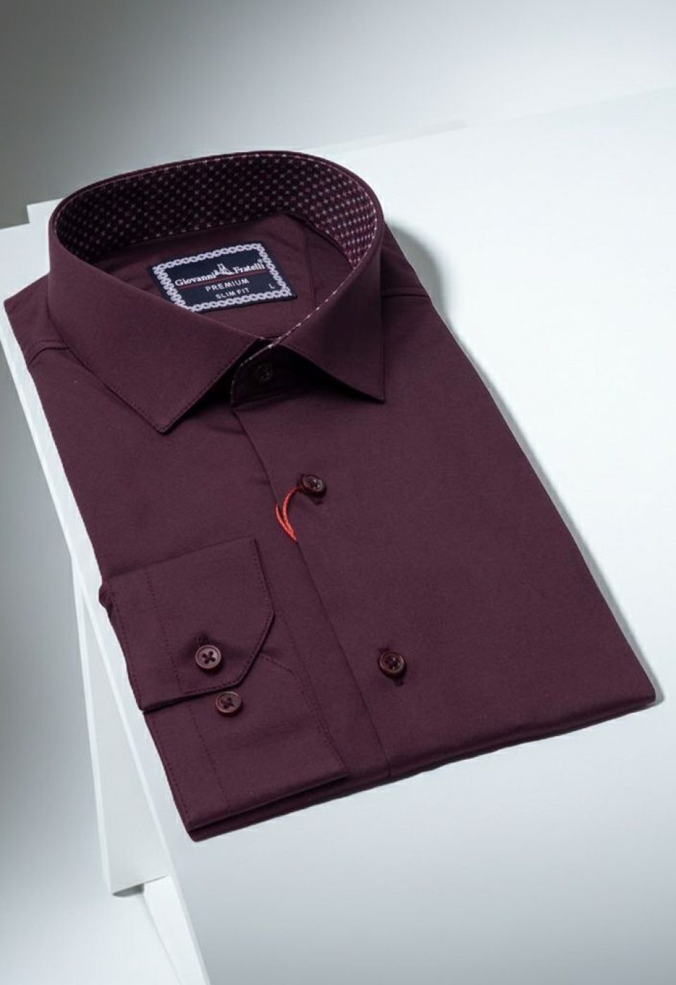 Slim Fit Uzun Kol Düz Renk Saten Erkek Gömlek 3GMK331244014