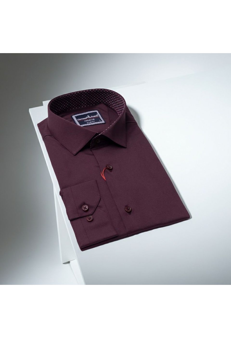 Slim Fit Uzun Kol Düz Renk Saten Erkek Gömlek 3GMK331244014 - Giovanni Fratelli