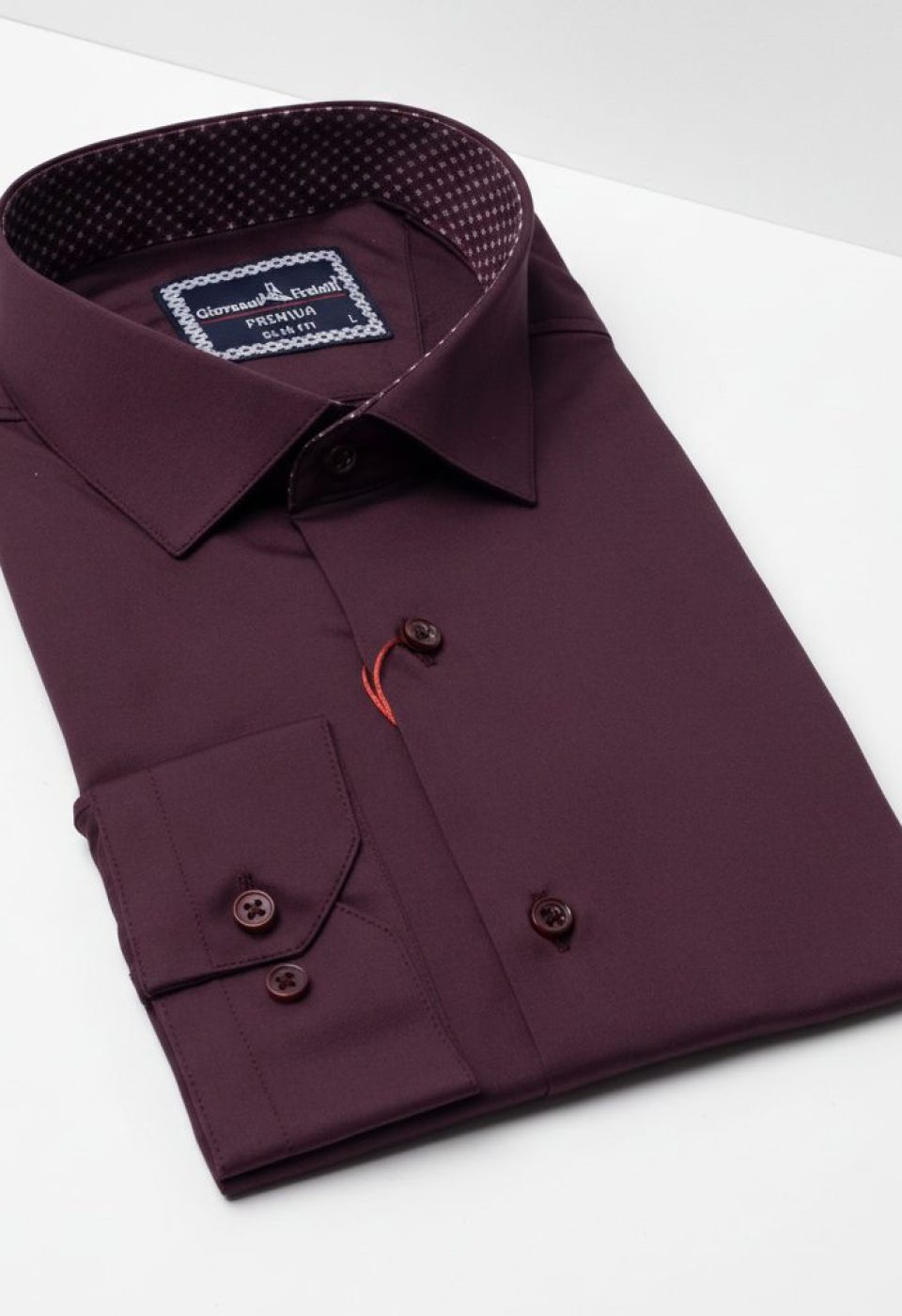 Slim Fit Uzun Kol Düz Renk Saten Erkek Gömlek 3GMK331244014