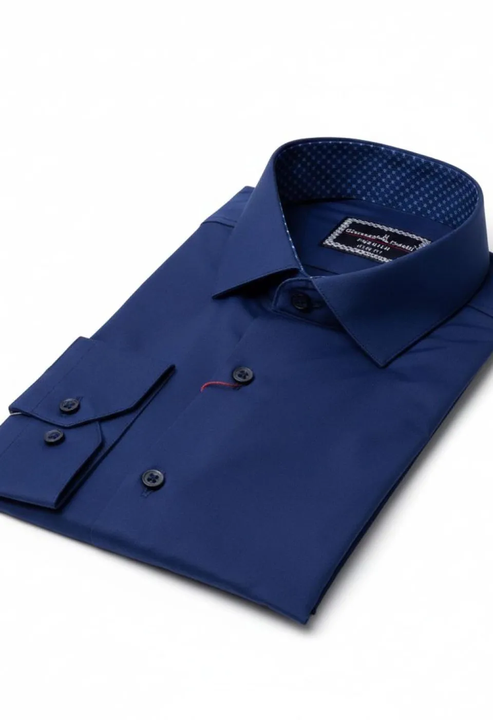 Slim Fit Uzun Kol Düz Renk Saten Erkek Gömlek 3GMK331244019