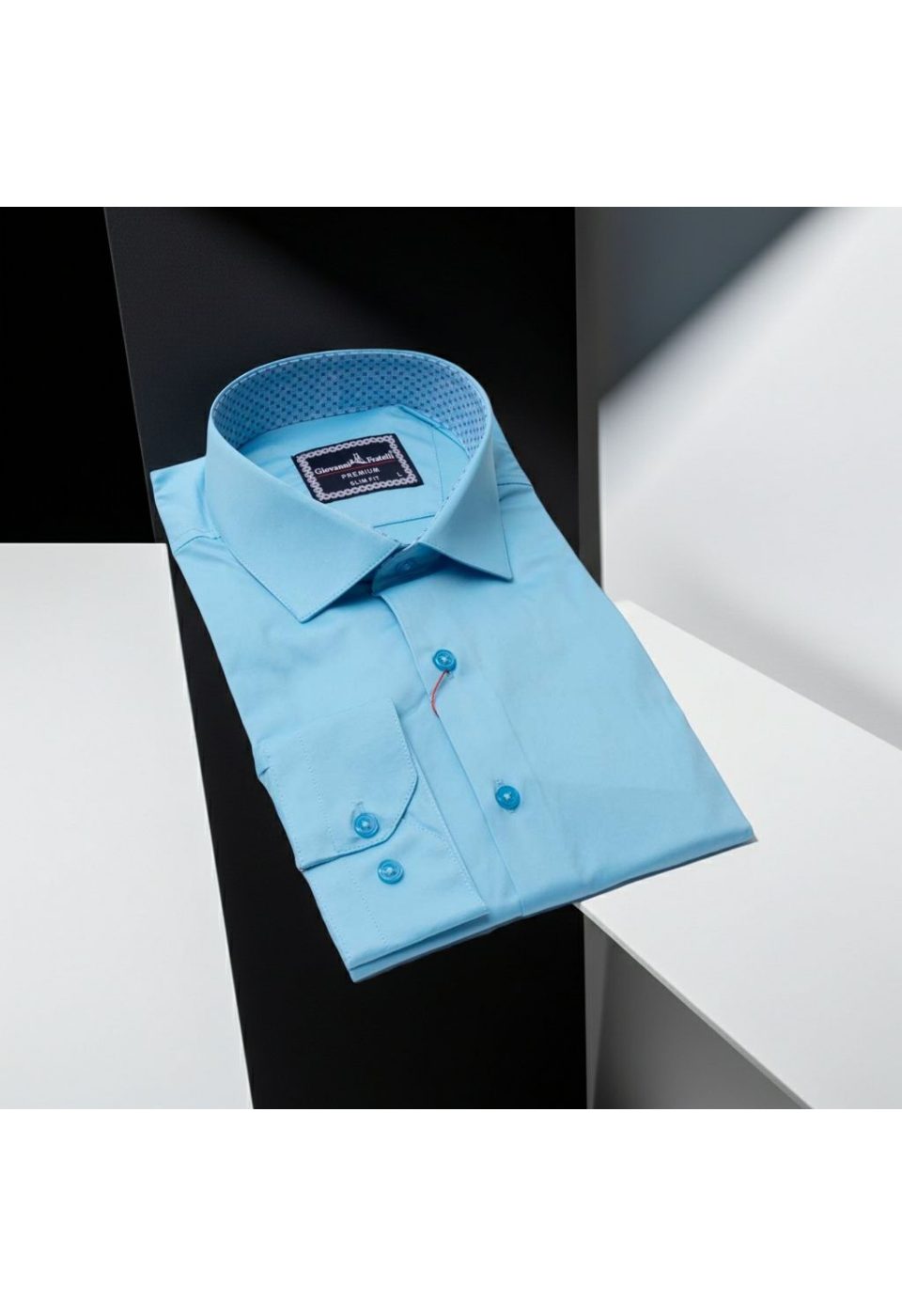 Slim Fit Uzun Kol Düz Renk Saten Erkek Gömlek 3GMK331244020 - Giovanni Fratelli
