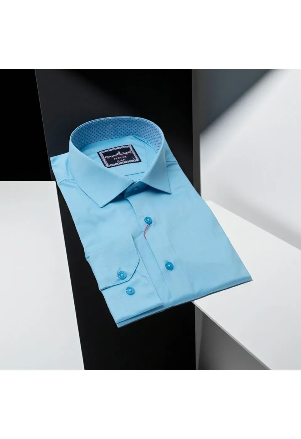 Slim Fit Uzun Kol Düz Renk Saten Erkek Gömlek 3GMK331244020 - Giovanni Fratelli