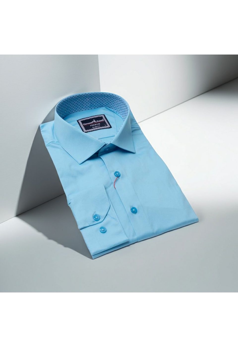 Slim Fit Uzun Kol Düz Renk Saten Erkek Gömlek 3GMK331244020 - Giovanni Fratelli