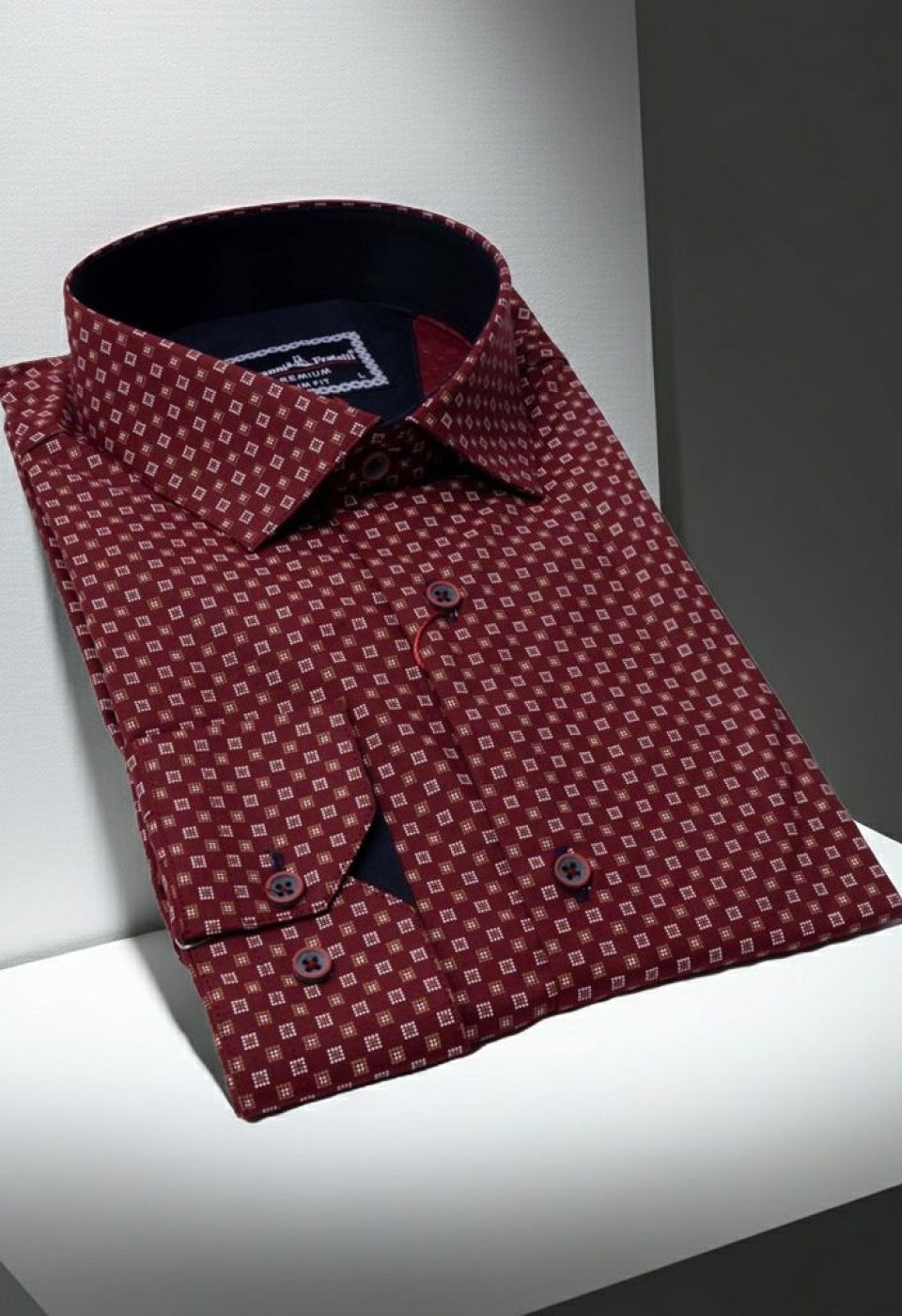 8 Drop Slim Fit Uzun Kol Desenli Erkek Gömlek 3GMK311251002