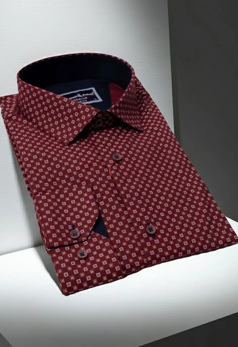 8 Drop Slim Fit Uzun Kol Desenli Erkek Gömlek 3GMK311251002