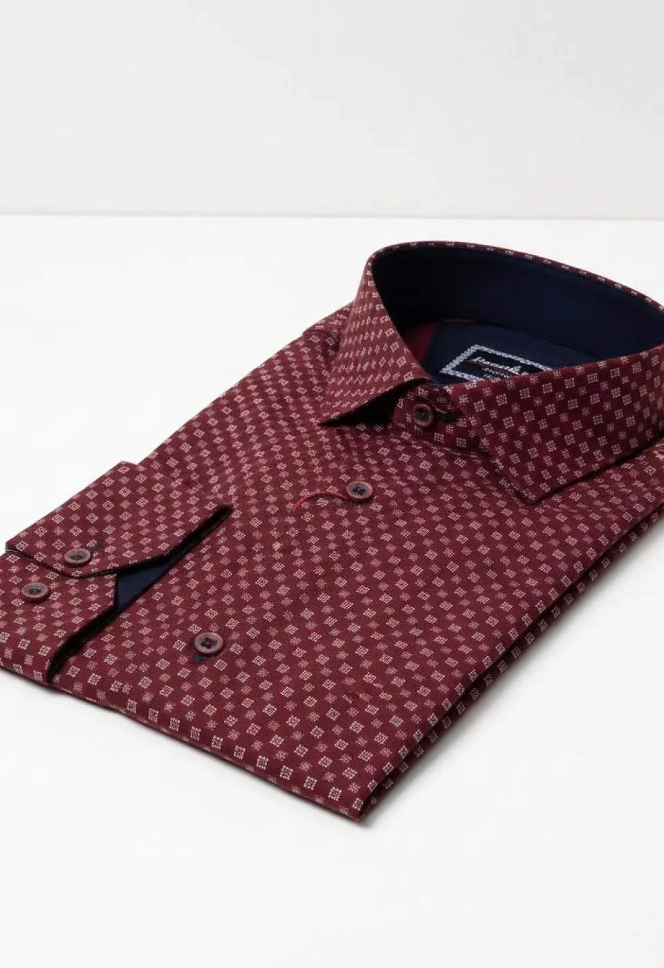 8 Drop Slim Fit Uzun Kol Desenli Erkek Gömlek 3GMK311251002