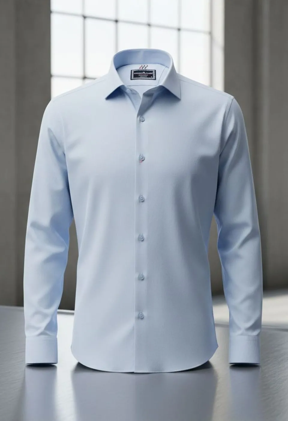 Slim Fit Uzun Kol Düz Renk Saten Erkek Gömlek 3GMK321255003
