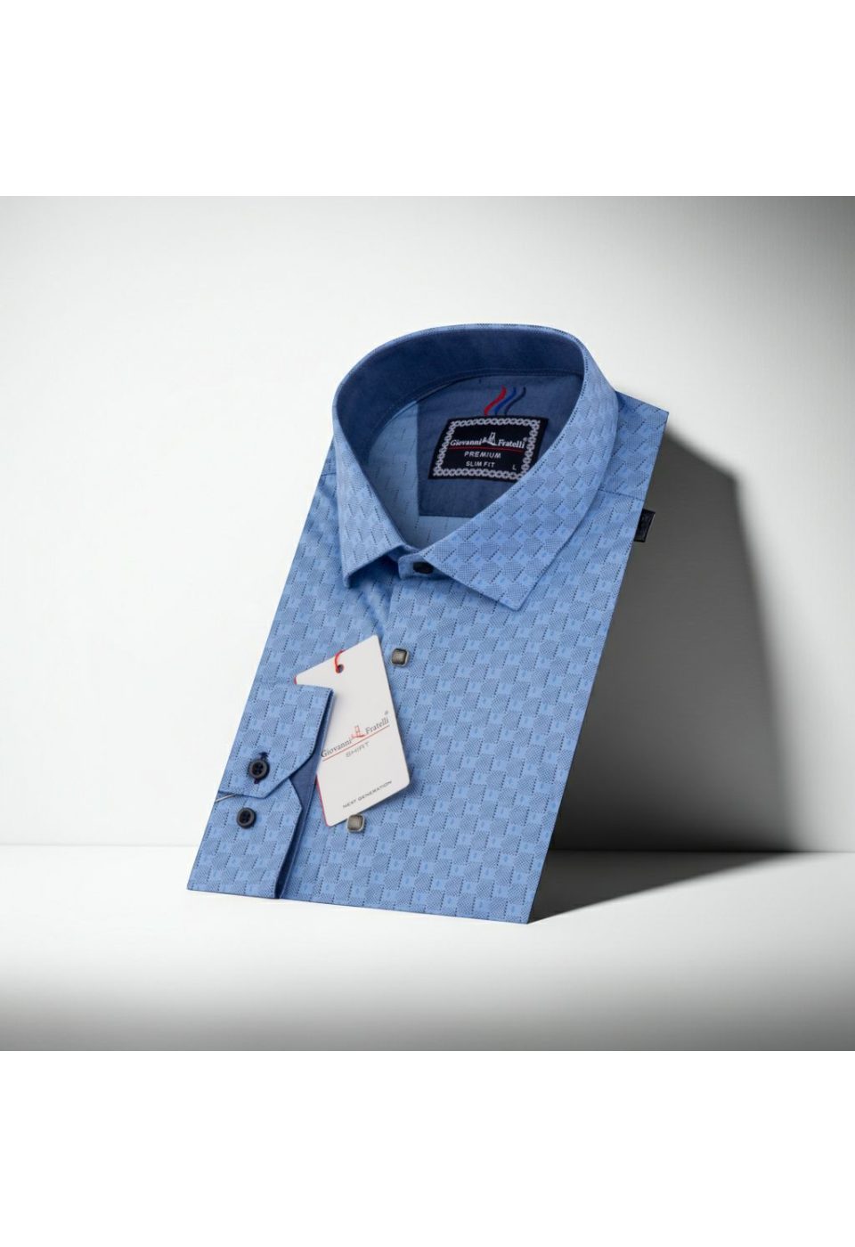 Slim Fit Uzun Kol Desenli Erkek Gömlek 3GMK311256004 - Giovanni Fratelli