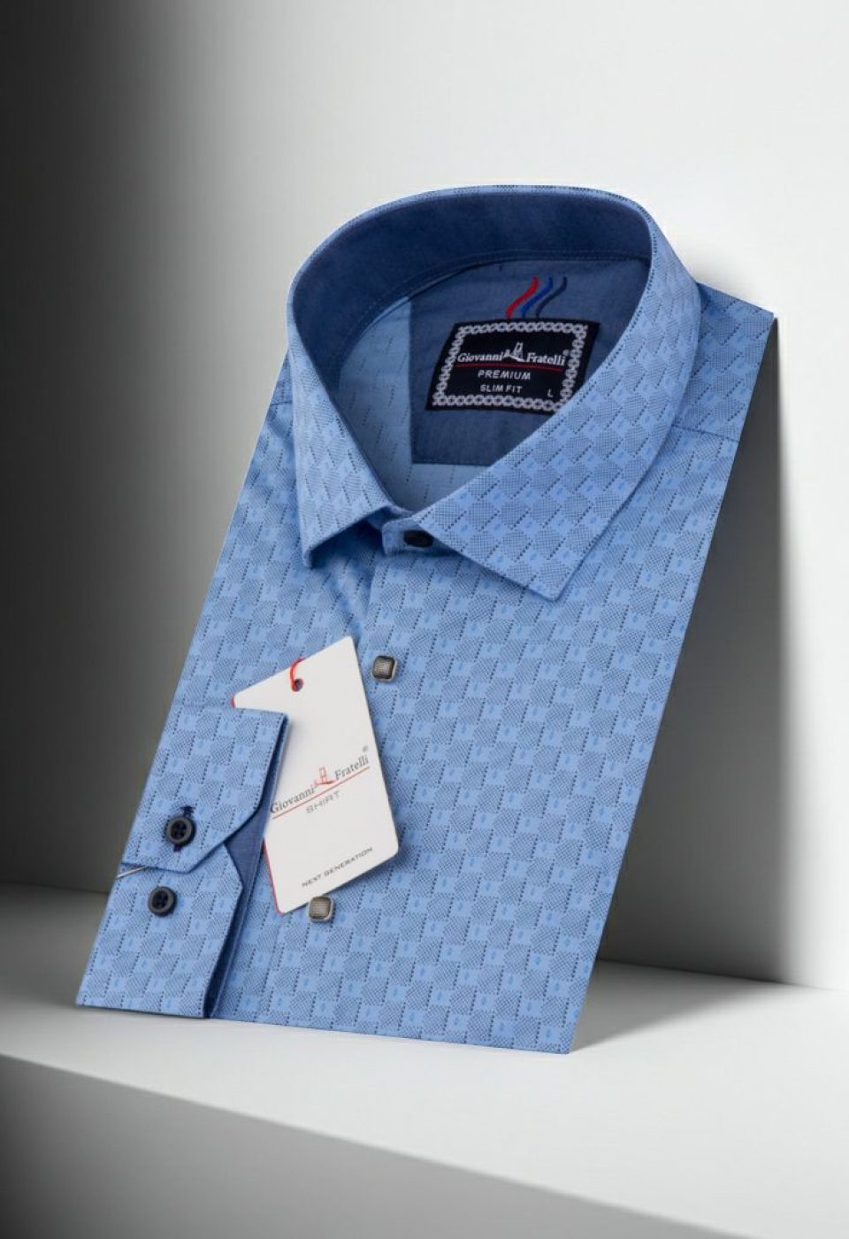 Slim Fit Uzun Kol Desenli Erkek Gömlek 3GMK311256004 - Giovanni Fratelli