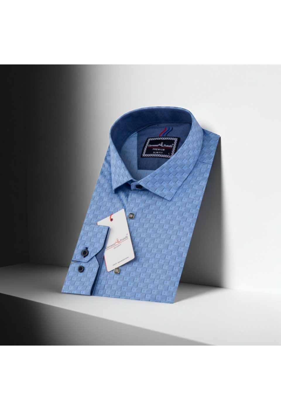 Slim Fit Uzun Kol Desenli Erkek Gömlek 3GMK311256004 - Giovanni Fratelli