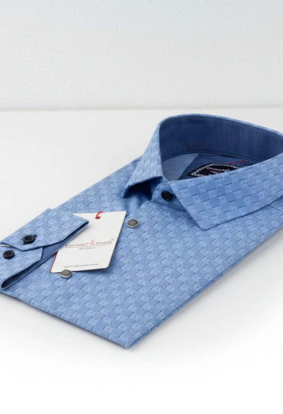 Slim Fit Uzun Kol Desenli Erkek Gömlek 3GMK311256004