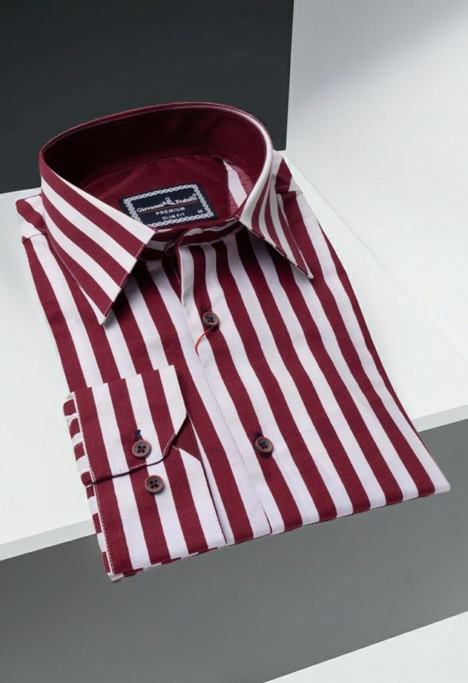 Slim Fit Uzun Kol Desenli Erkek Gömlek 3GMK311268003