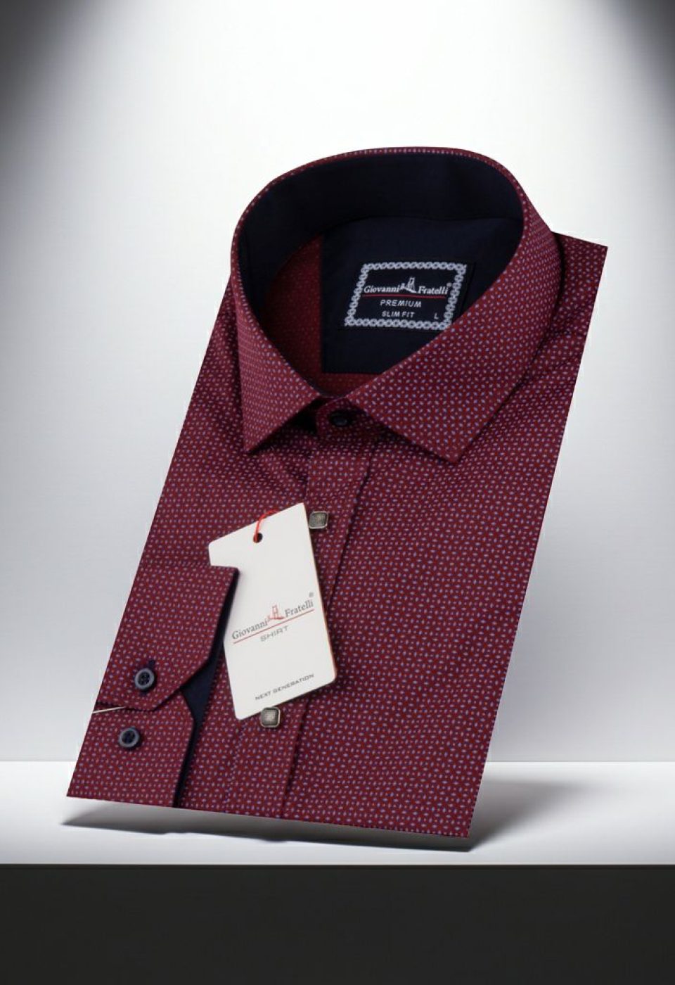 Slim Fit Uzun Kol Desenli Erkek Gömlek 3GMK311274004
