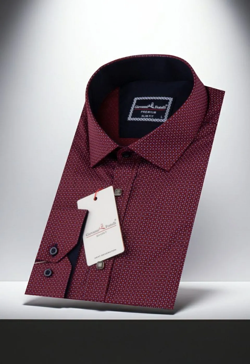 Slim Fit Uzun Kol Desenli Erkek Gömlek 3GMK311274004