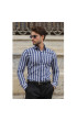 Slim Fit Uzun Kol Desenli Erkek Gömlek 3GMK311279005