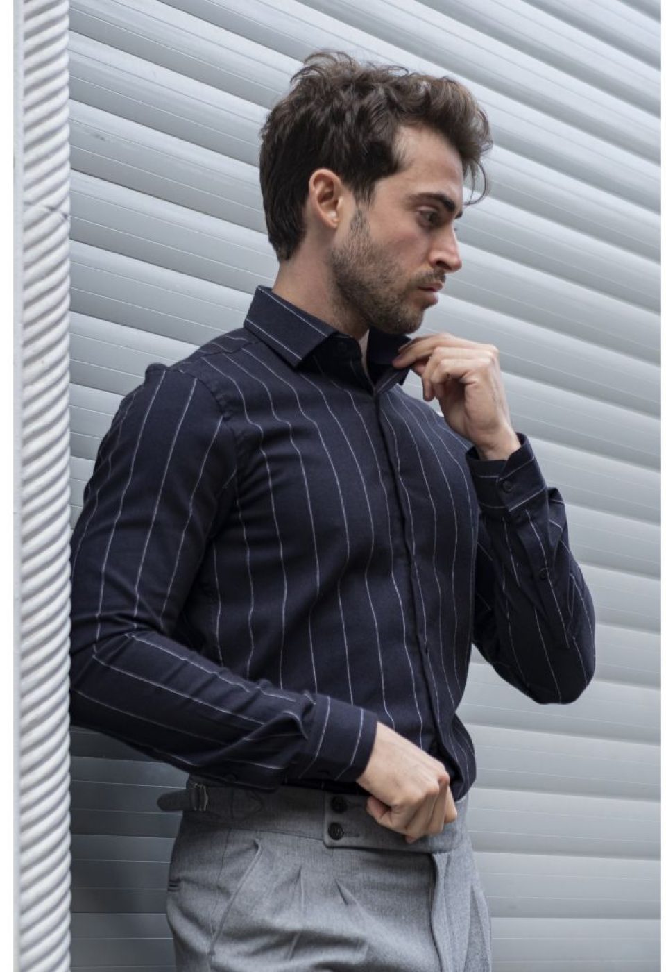 Slim Fit Uzun Kol Desenli Erkek Gömlek 3GMK311279010 - Giovanni Fratelli