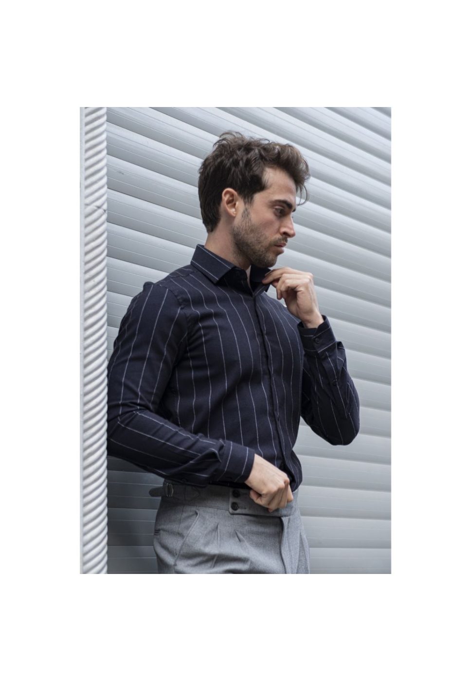 Slim Fit Uzun Kol Desenli Erkek Gömlek 3GMK311279010 - Giovanni Fratelli