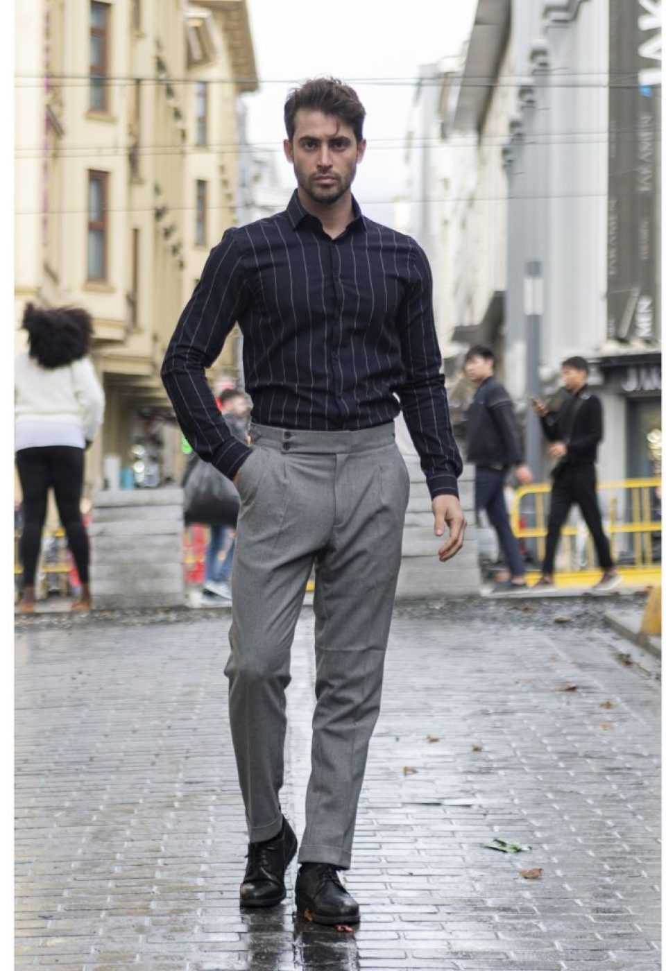 Slim Fit Uzun Kol Desenli Erkek Gömlek 3GMK311279010 - Giovanni Fratelli