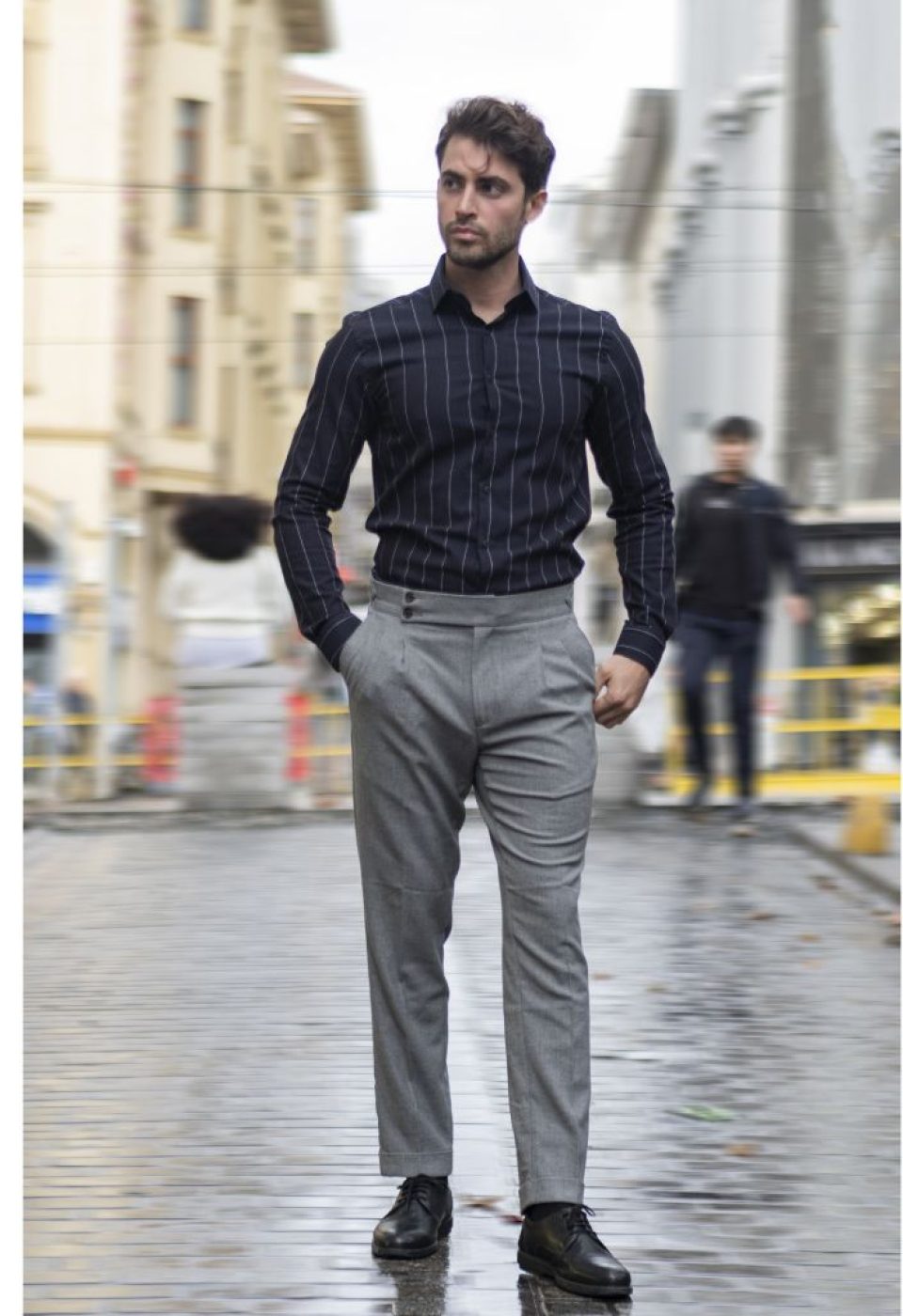 Slim Fit Uzun Kol Desenli Erkek Gömlek 3GMK311279010 - Giovanni Fratelli