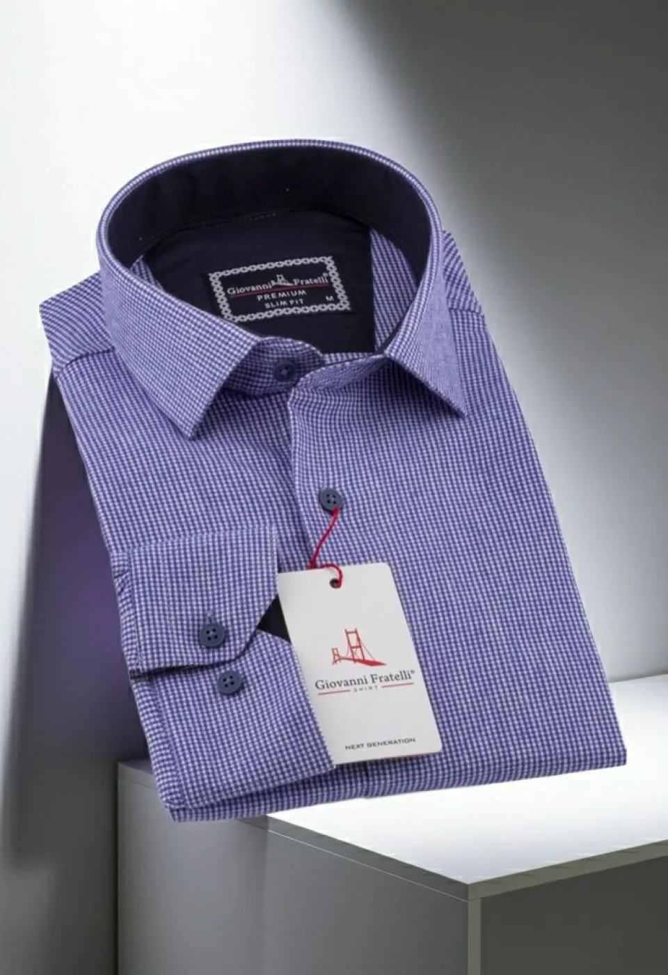 Slim Fit Uzun Kol Desenli Erkek Gömlek 3GMK311279013