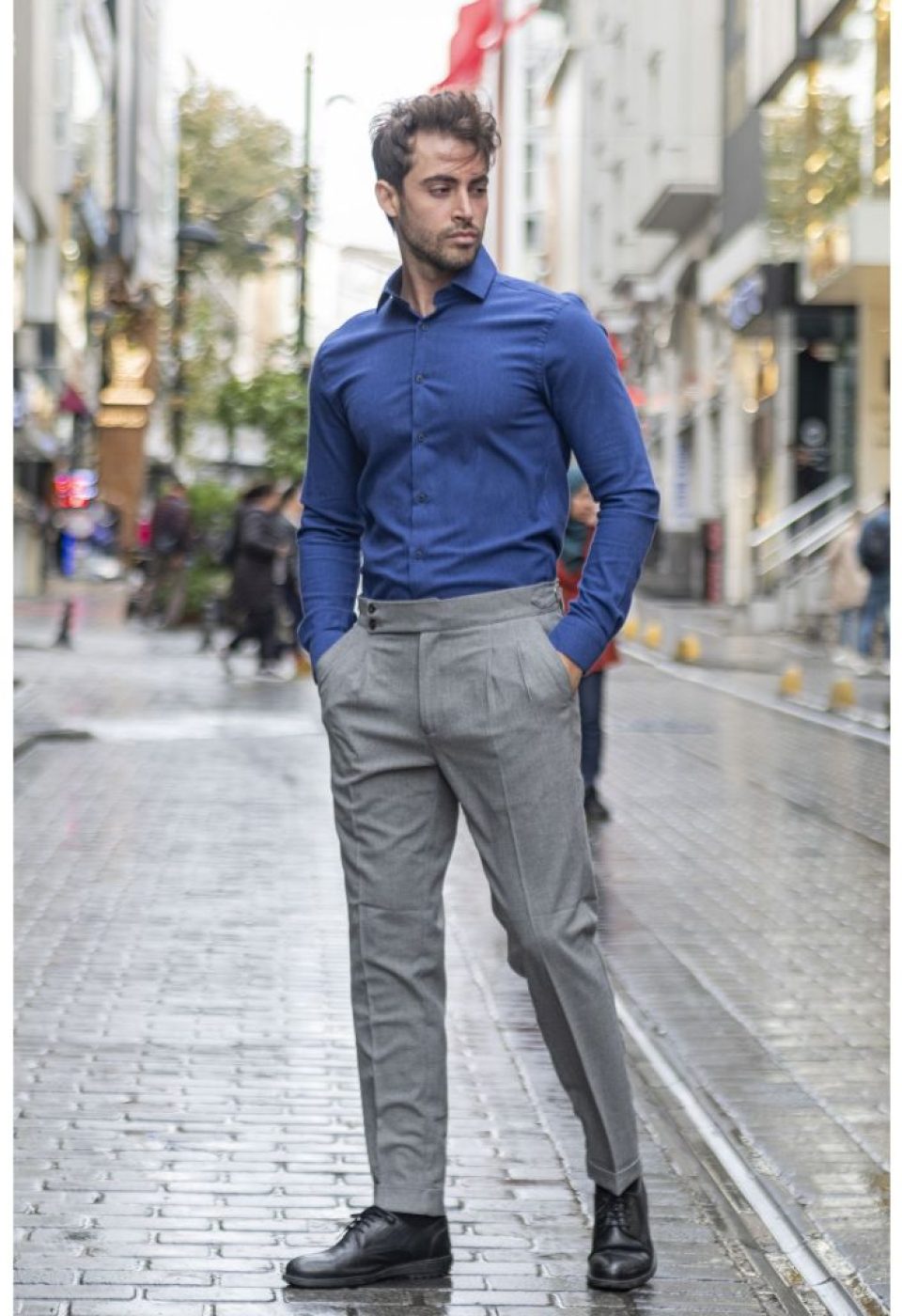 Slim Fit Uzun Kol Desenli Erkek Gömlek 3GMK311279015 - Giovanni Fratelli