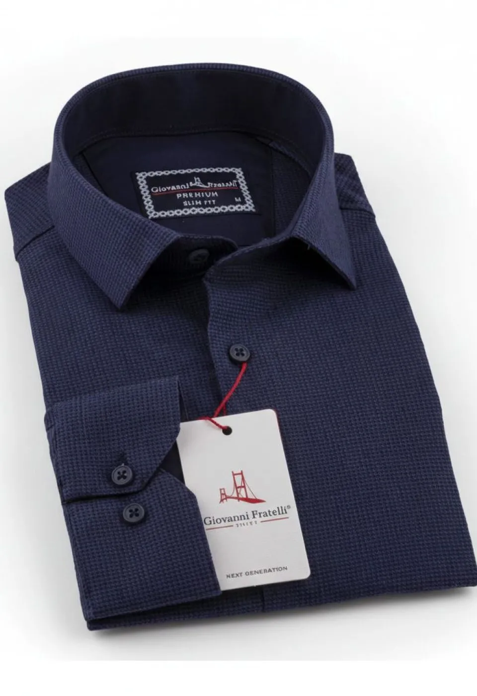 Slim Fit Uzun Kol Desenli Erkek Gömlek 3GMK311279018