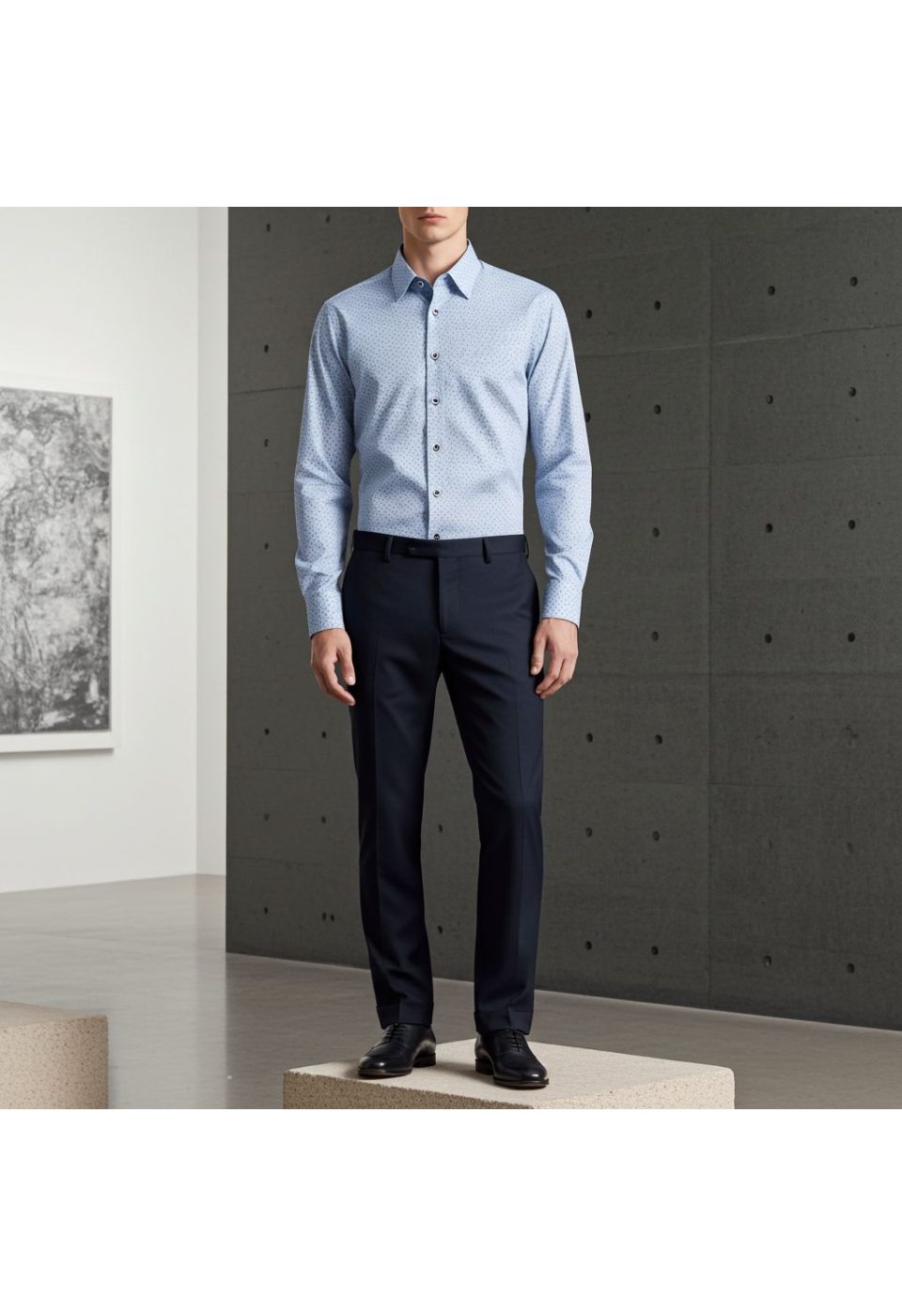 Slim Fit Uzun Kol Desenli Erkek Gömlek 3GMK311284001 - Giovanni Fratelli