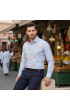 Slim Fit Uzun Kol Desenli Erkek Gömlek 3GMK311284001
