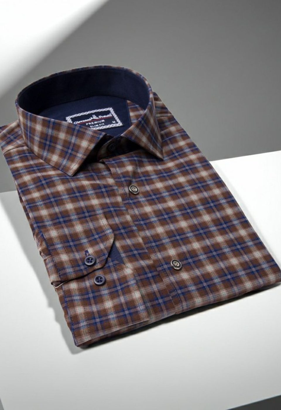 Slim Fit Uzun Kol Desenli Erkek Gömlek 3GMK311286005