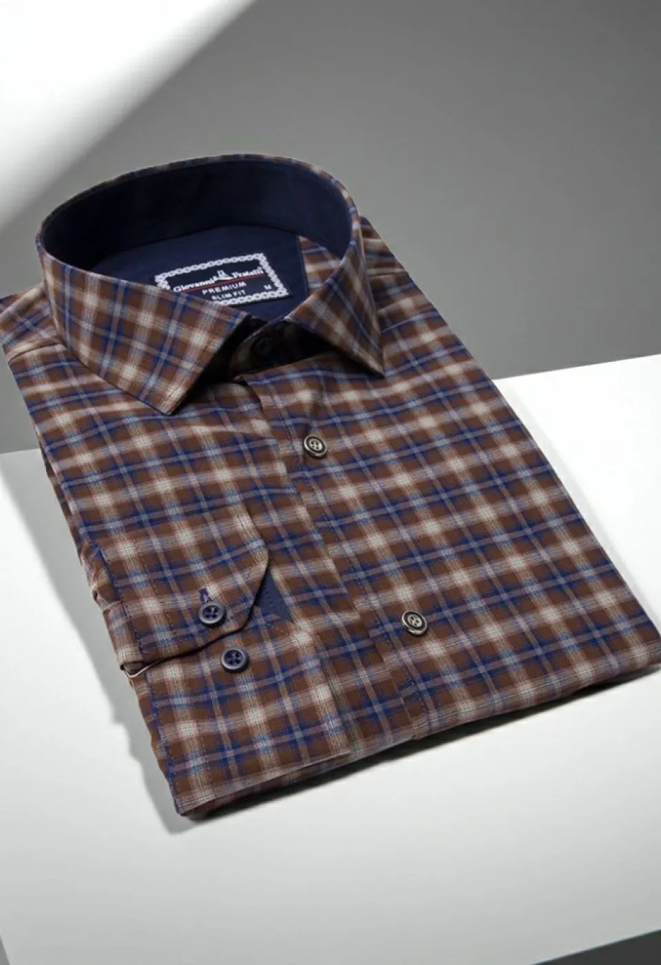 Slim Fit Uzun Kol Desenli Erkek Gömlek 3GMK311286005