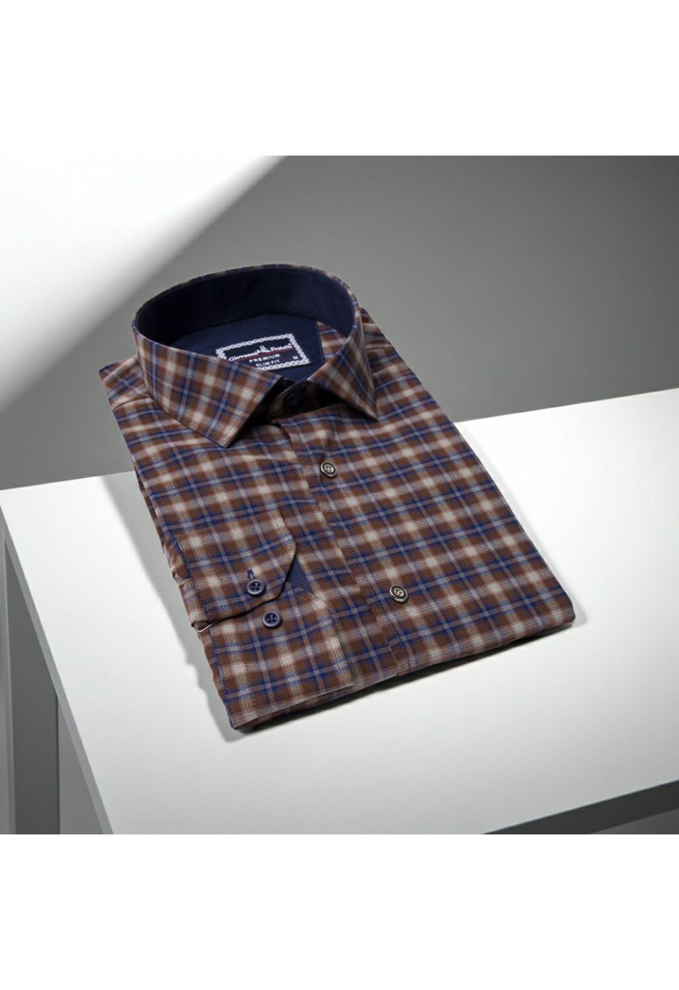 Slim Fit Uzun Kol Desenli Erkek Gömlek 3GMK311286005 - Giovanni Fratelli