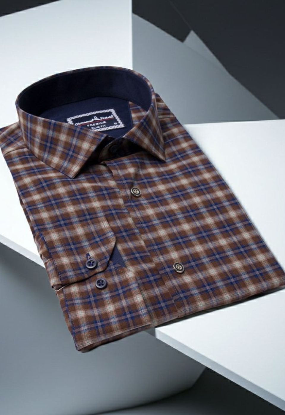 Slim Fit Uzun Kol Desenli Erkek Gömlek 3GMK311286005