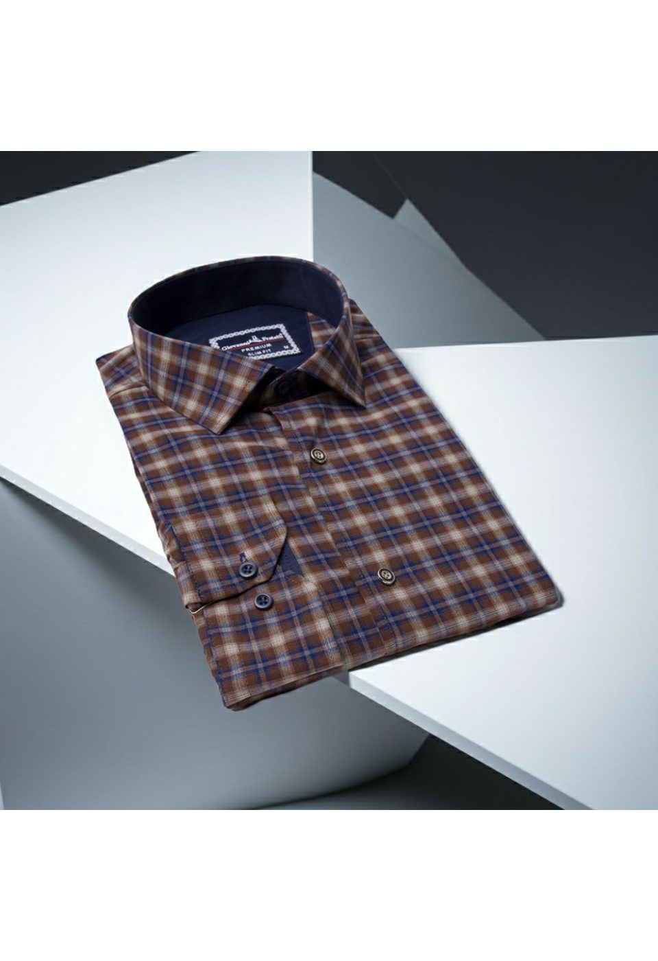 Slim Fit Uzun Kol Desenli Erkek Gömlek 3GMK311286005 - Giovanni Fratelli