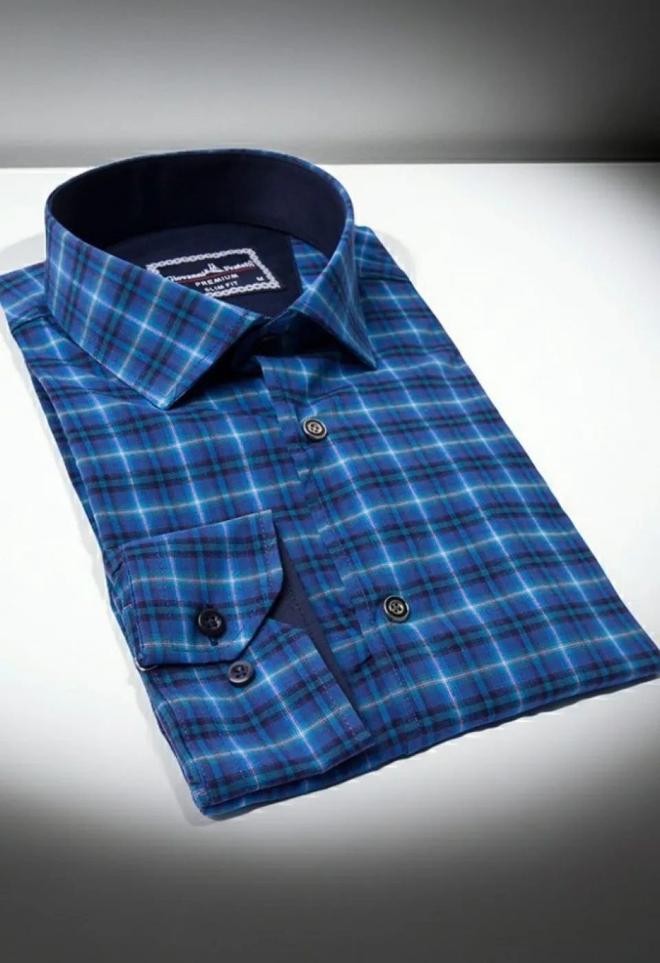 Slim Fit Uzun Kol Desenli Erkek Gömlek 3GMK311286006