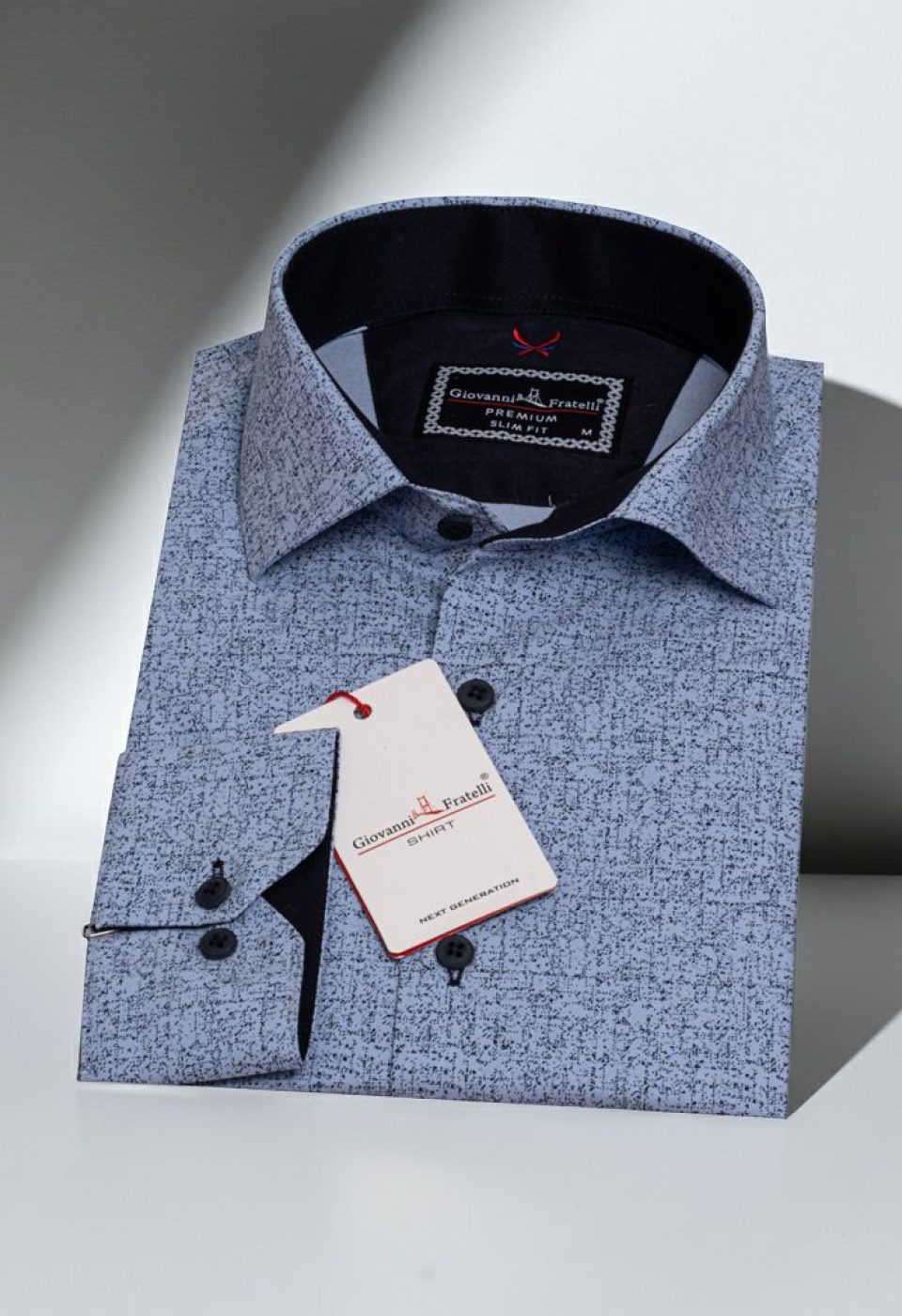 Slim Fit Uzun Kol Desenli Erkek Gömlek 3GMK311299003