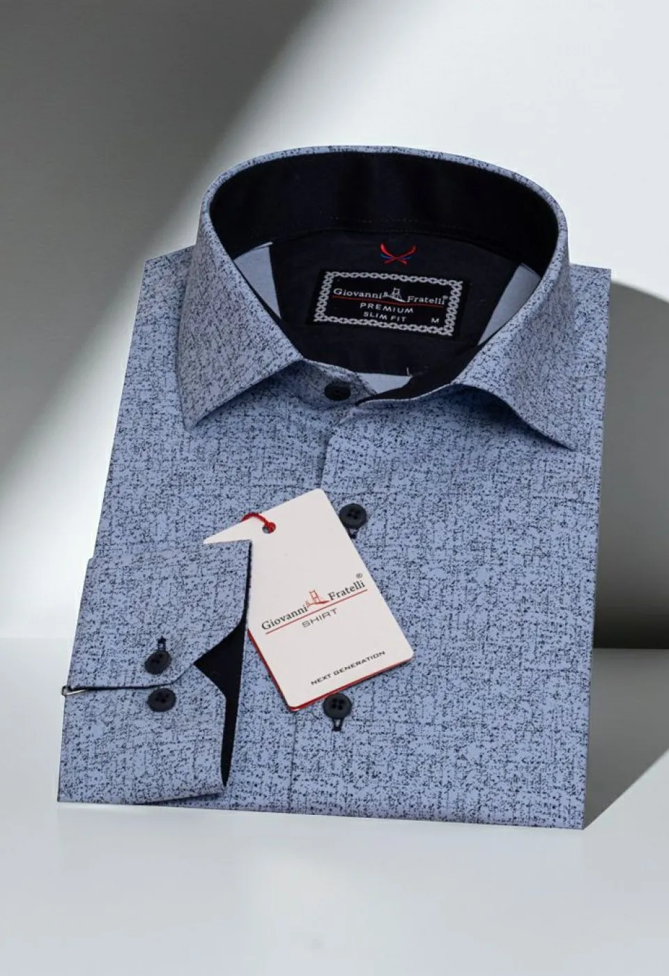 Slim Fit Uzun Kol Desenli Erkek Gömlek 3GMK311299003