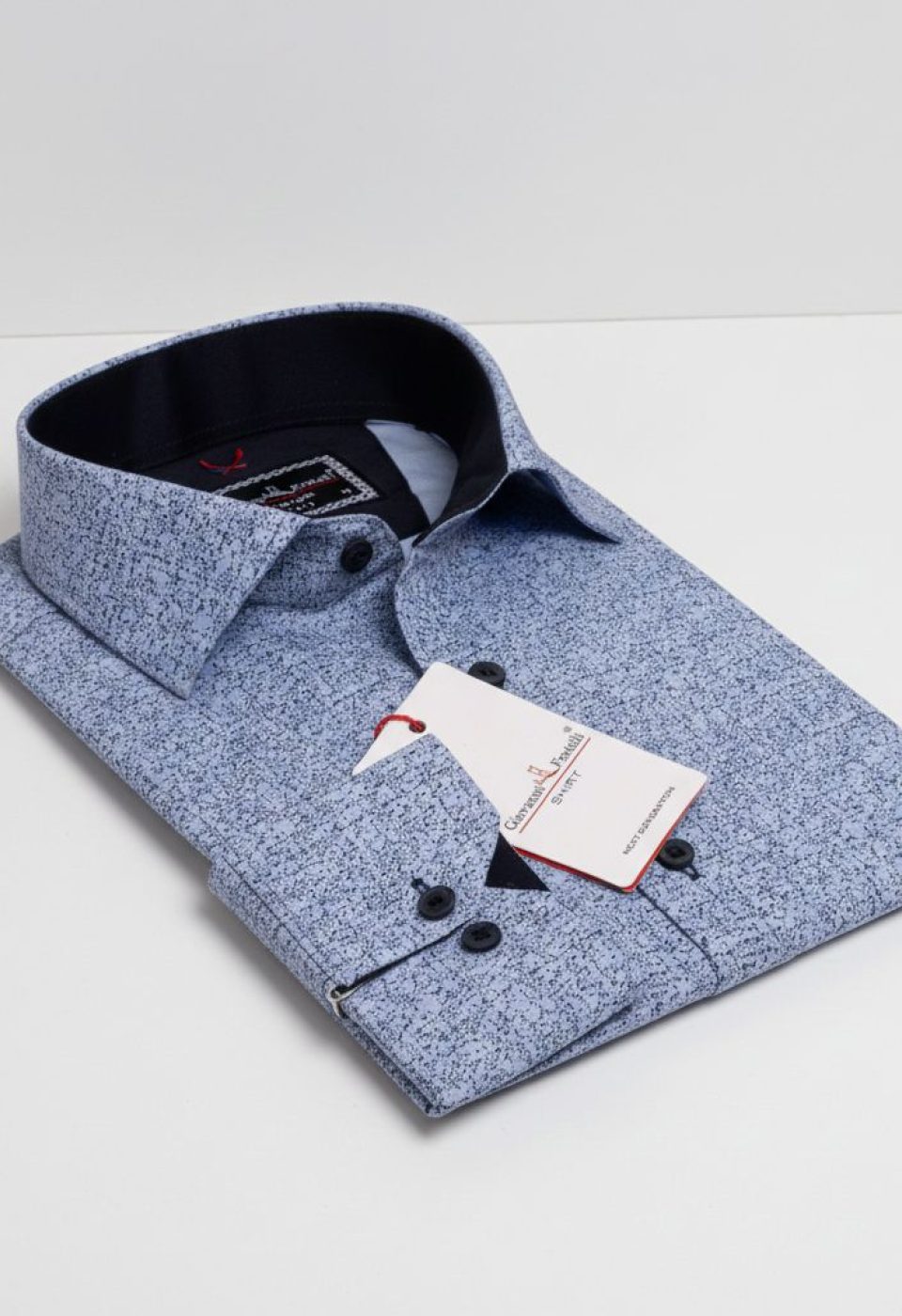 Slim Fit Uzun Kol Desenli Erkek Gömlek 3GMK311299003