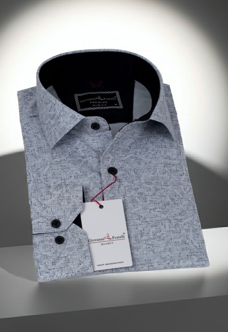 Slim Fit Uzun Kol Desenli Erkek Gömlek 3GMK311348002