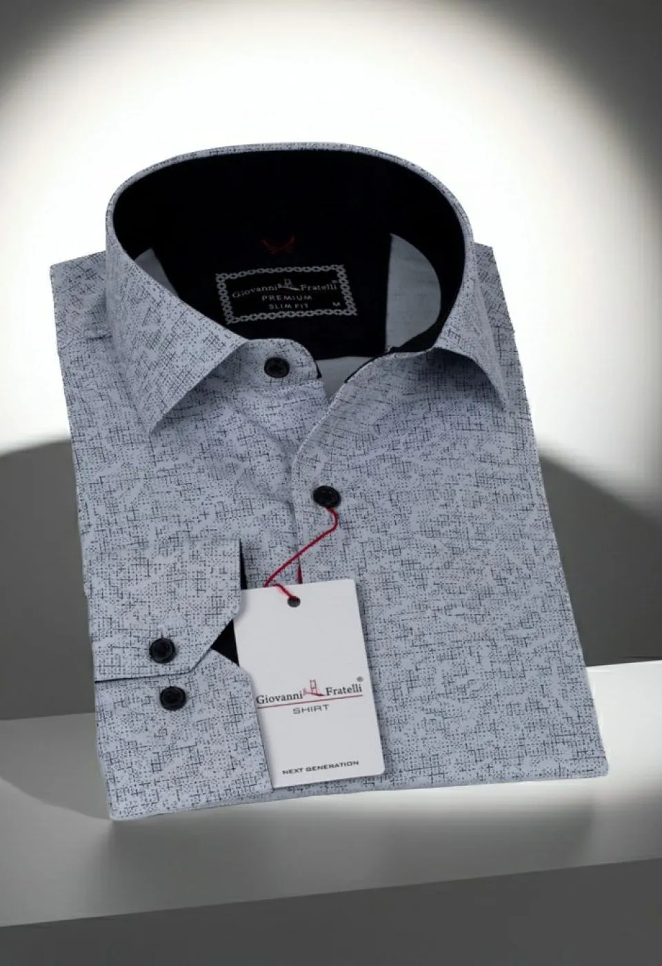 Slim Fit Uzun Kol Desenli Erkek Gömlek 3GMK311348002