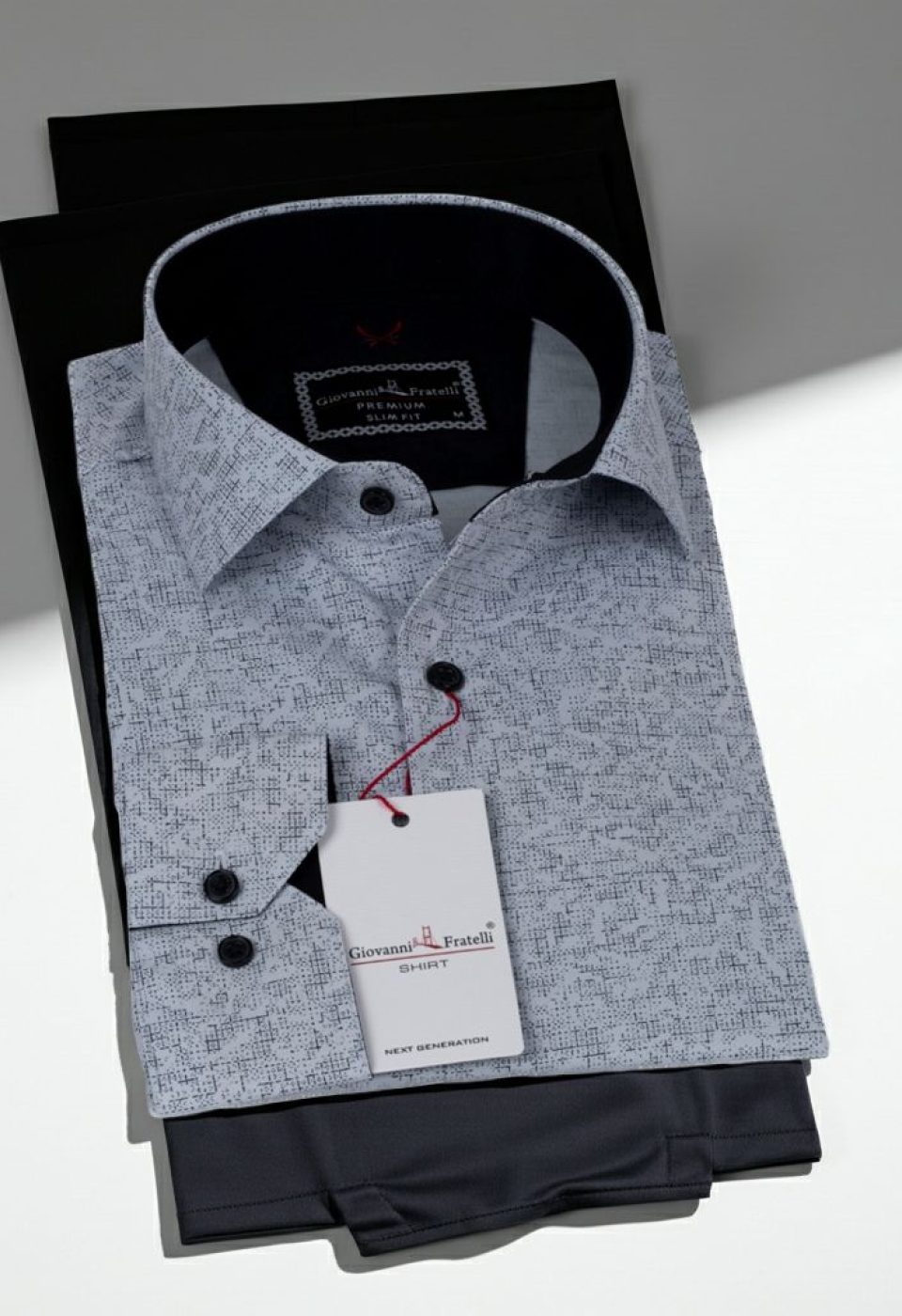 Slim Fit Uzun Kol Desenli Erkek Gömlek 3GMK311348002 - Giovanni Fratelli