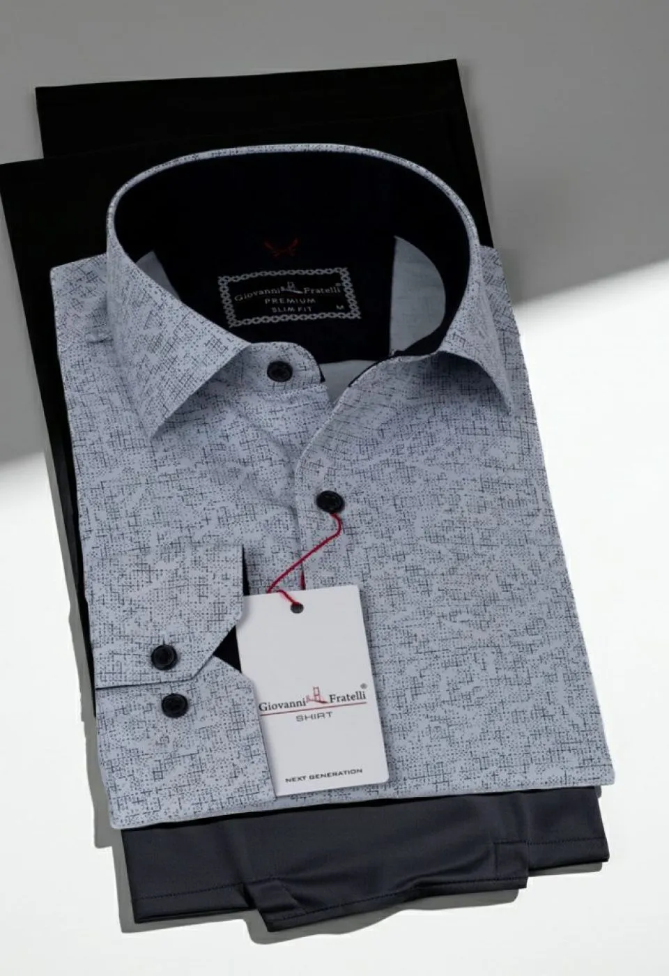 Slim Fit Uzun Kol Desenli Erkek Gömlek 3GMK311348002 - Giovanni Fratelli