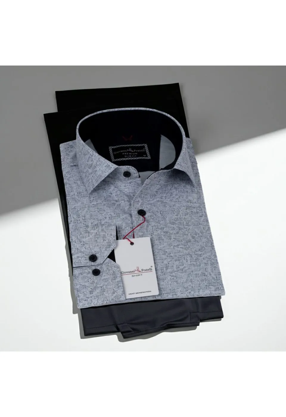 Slim Fit Uzun Kol Desenli Erkek Gömlek 3GMK311348002 - Giovanni Fratelli
