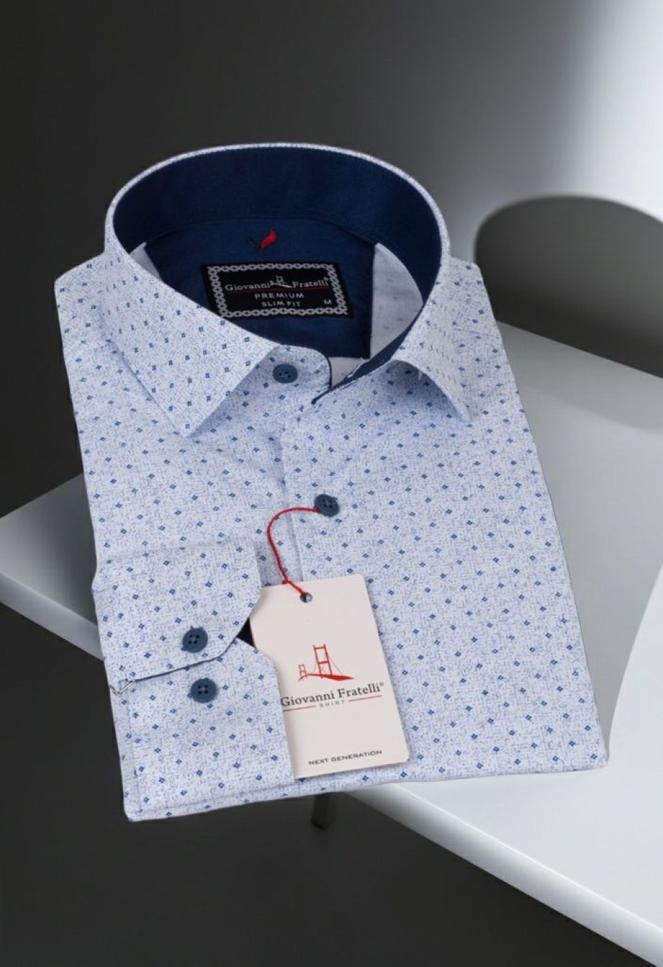 Slim Fit Uzun Kol Desenli Erkek Gömlek 3GMK311349001