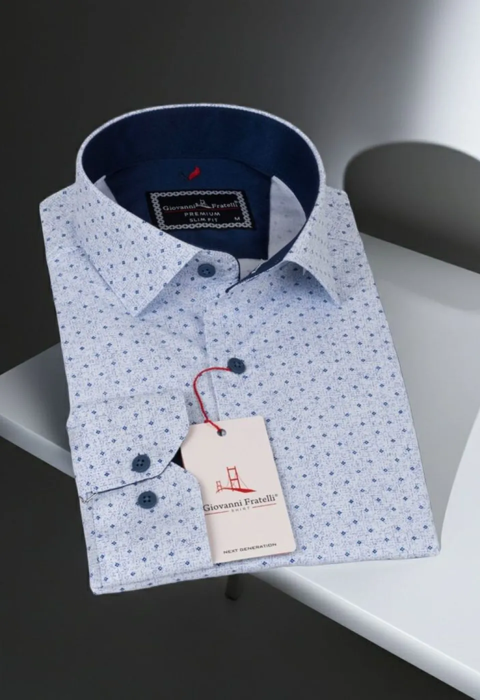 Slim Fit Uzun Kol Desenli Erkek Gömlek 3GMK311349001 - Giovanni Fratelli