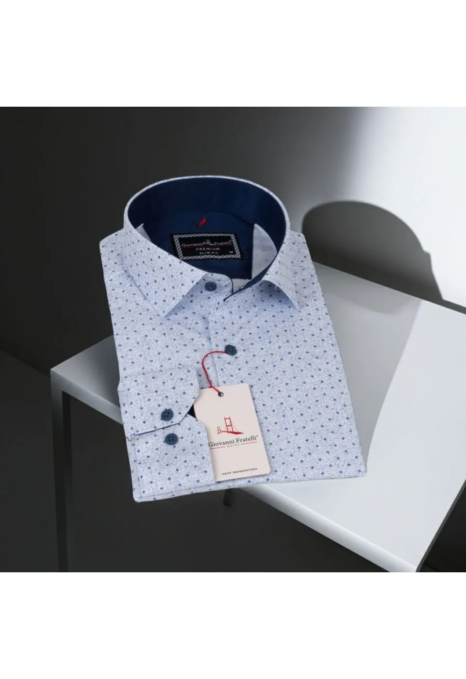 Slim Fit Uzun Kol Desenli Erkek Gömlek 3GMK311349001 - Giovanni Fratelli