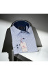 Slim Fit Uzun Kol Desenli Erkek Gömlek 3GMK311349001