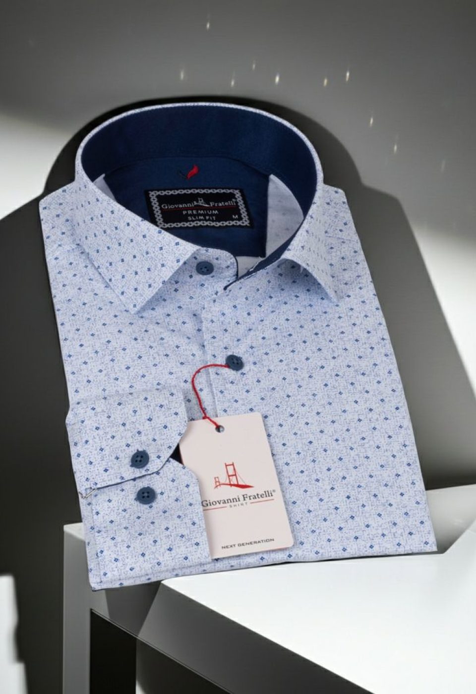 Slim Fit Uzun Kol Desenli Erkek Gömlek 3GMK311349001