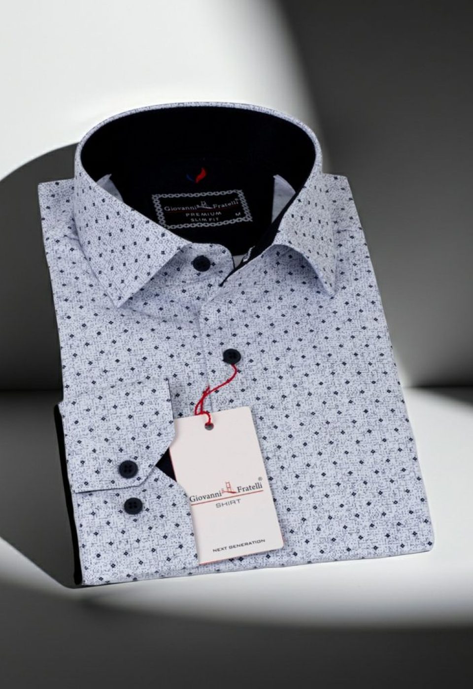 Slim Fit Uzun Kol Desenli Erkek Gömlek 3GMK311349003