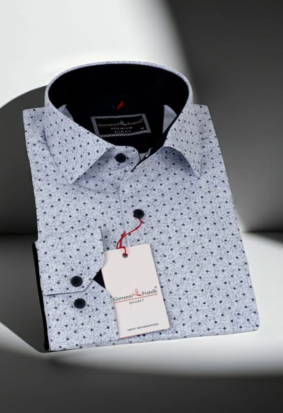 Slim Fit Uzun Kol Desenli Erkek Gömlek 3GMK311349003